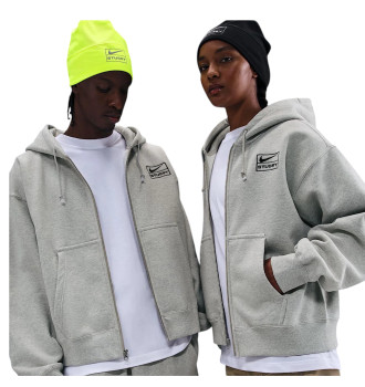 Худі унісекс Stussy x Nike Fleece Zip Hoodie Grey